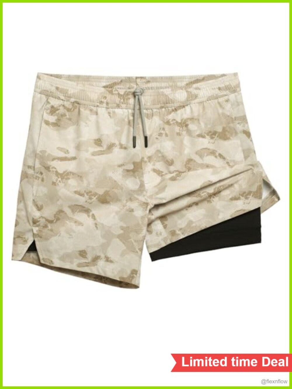 Mens 5.5" 2-in-1 Athletic Running Shorts with Compression Liner, Zipper Pocket